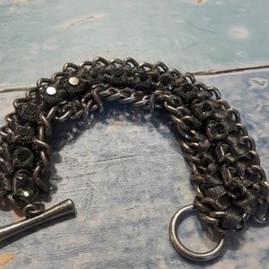 3 for $10 Metal, ribbon, and crystal bracelet